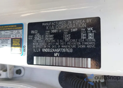 2023 Kia Seltos S из США, поврежденный, VIN KNDEU2AA6P7397633